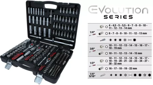 Maletín KS Tools de 195 piezas de llaves de vaso