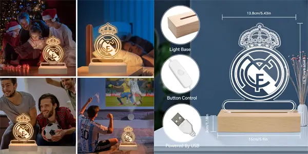 Lámpara 3D decorativa del Real Madrid