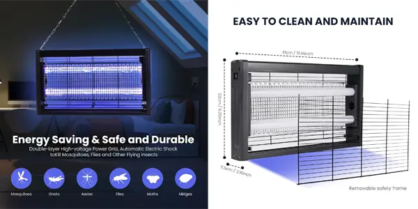 Lámpara anti mosquitos Light Fly Zapper UV de 20W