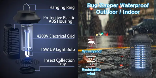 Lámpara electrónica UV antimosquitos Raindot