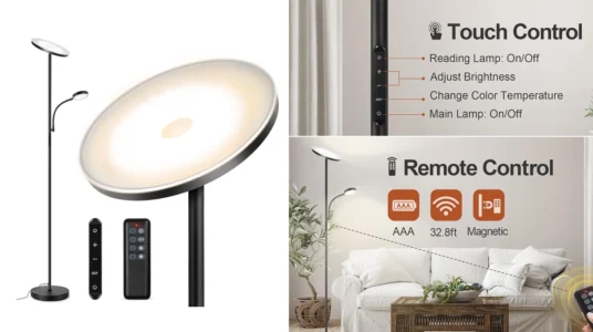 lámpara de pie LED Outon regulable con control remoto