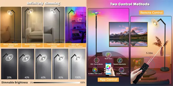 Lámpara de pie Yicenscoltd RGB