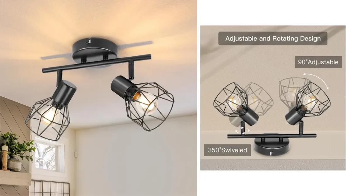 Lámpara de techo Dehobo con dos focos orientables
