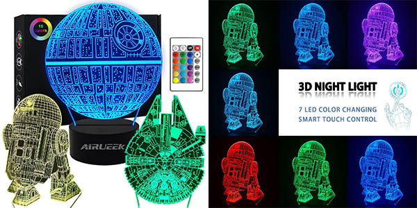 Lámpara 3D Star Wars con proyección