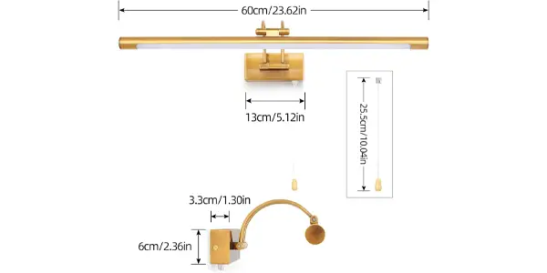 Lámpara LED TYhogar de 60 cm para espejos o cuadros