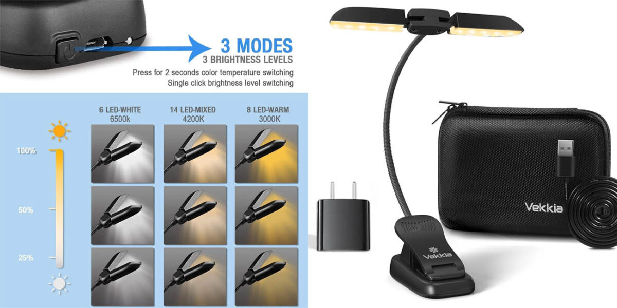 Luz de lectura LED Vekkia con temperatura de color ajustable