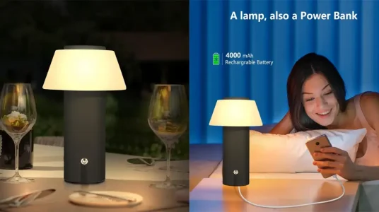 Lámpara de mesa Ecvivk recargable