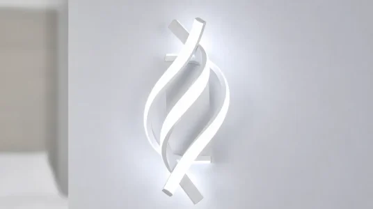 Lámpara de pared LED DAXGD de diseño curvo, 22 W y luz fría de 6500 K