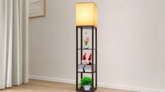 Lámpara de pie Aimosen LED con estantería y 3 temperaturas de color