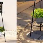 Lámpara solar exterior Auting con diseño de mariposa y soporte para plantas, resistente al agua IP65