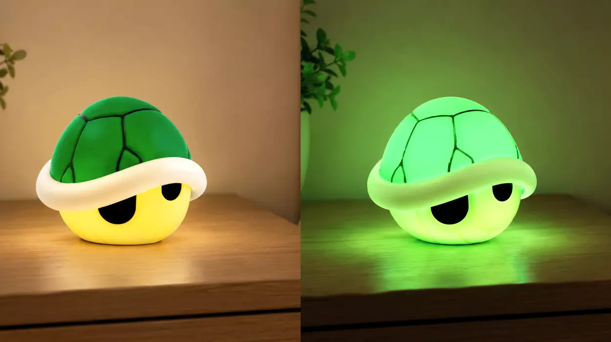 Lámpara Caparazón Verde de Super Mario, luz LED con sonido oficial