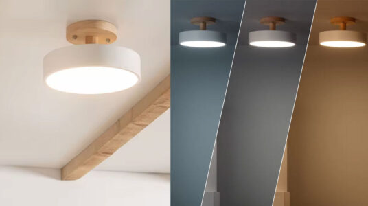 Lámpara de techo LED madera Whisty Ledkia barata