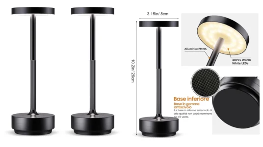 lámparas de mesa LED recargables de diseño