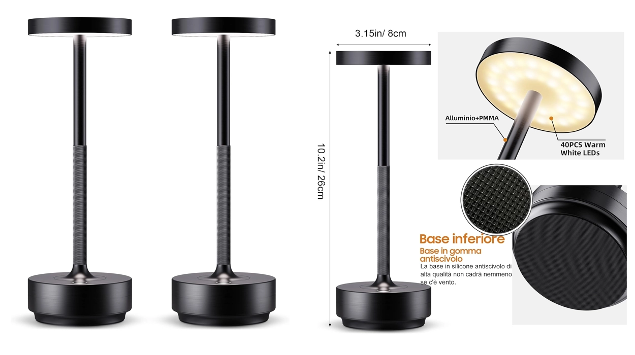 lámparas de mesa LED recargables de diseño