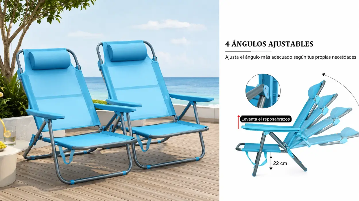 Las 2 sillas de playa plegables multiposición de mayor calidad-precio