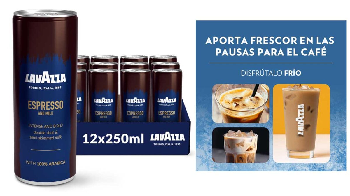 Pack de 12 latas de café Ready to Drink Lavazza Espresso and Milk de 250 ml