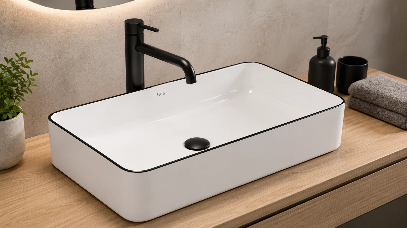 lavabo Rea Denis Black Edge
