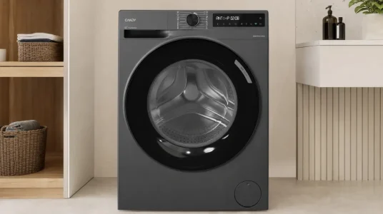 Lavadora Candy ProWash 500 BR 49SBL8G-S de 9 kg con conectividad WiFi y motor inverter para un lavado silencioso