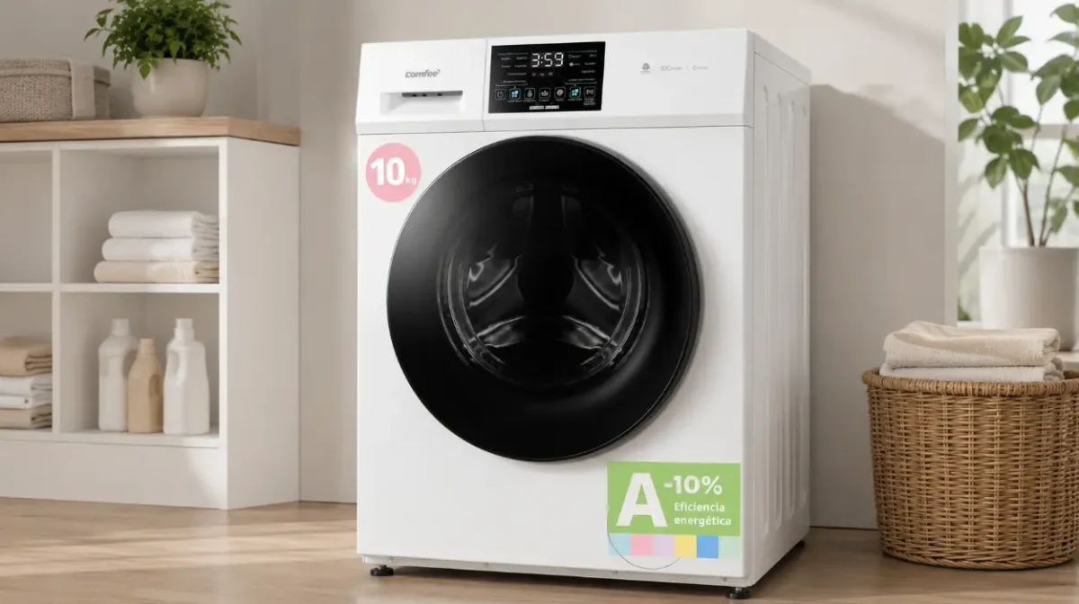 Ropa impecable y sin ruido: lavadora COMFEE' de 10 kg con vapor, motor silencioso y panel táctil