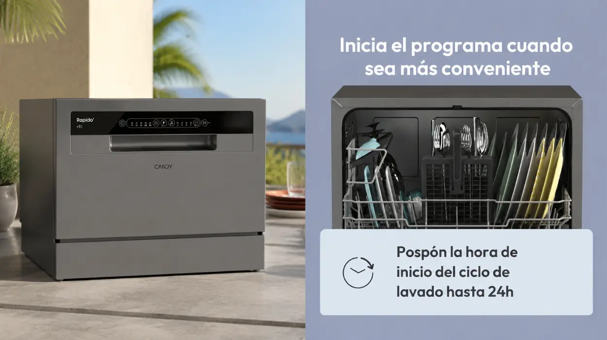 Lavavajillas compacto Candy CP 6E51LS de 6 servicios