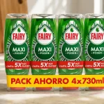 4 Fairy Maxi Poder líquido lavavajillas de 730 ml