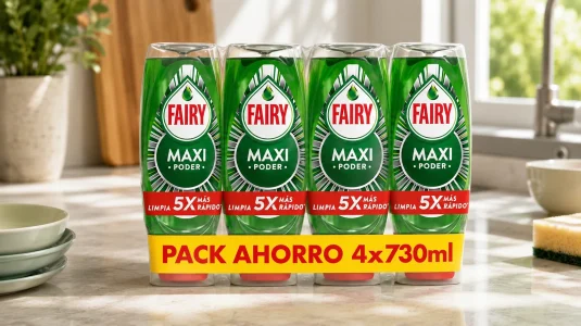 4 Fairy Maxi Poder líquido lavavajillas de 730 ml
