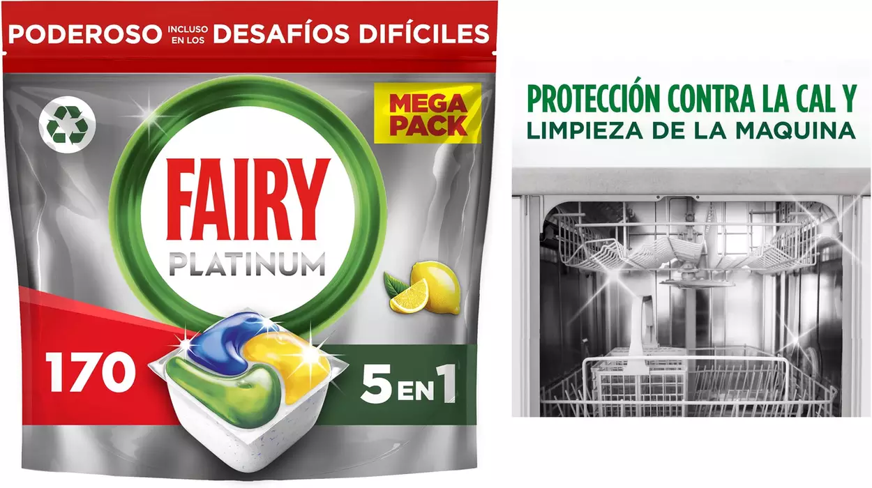 Pack x170 Lavavajillas Fairy Platinum All in One Limón