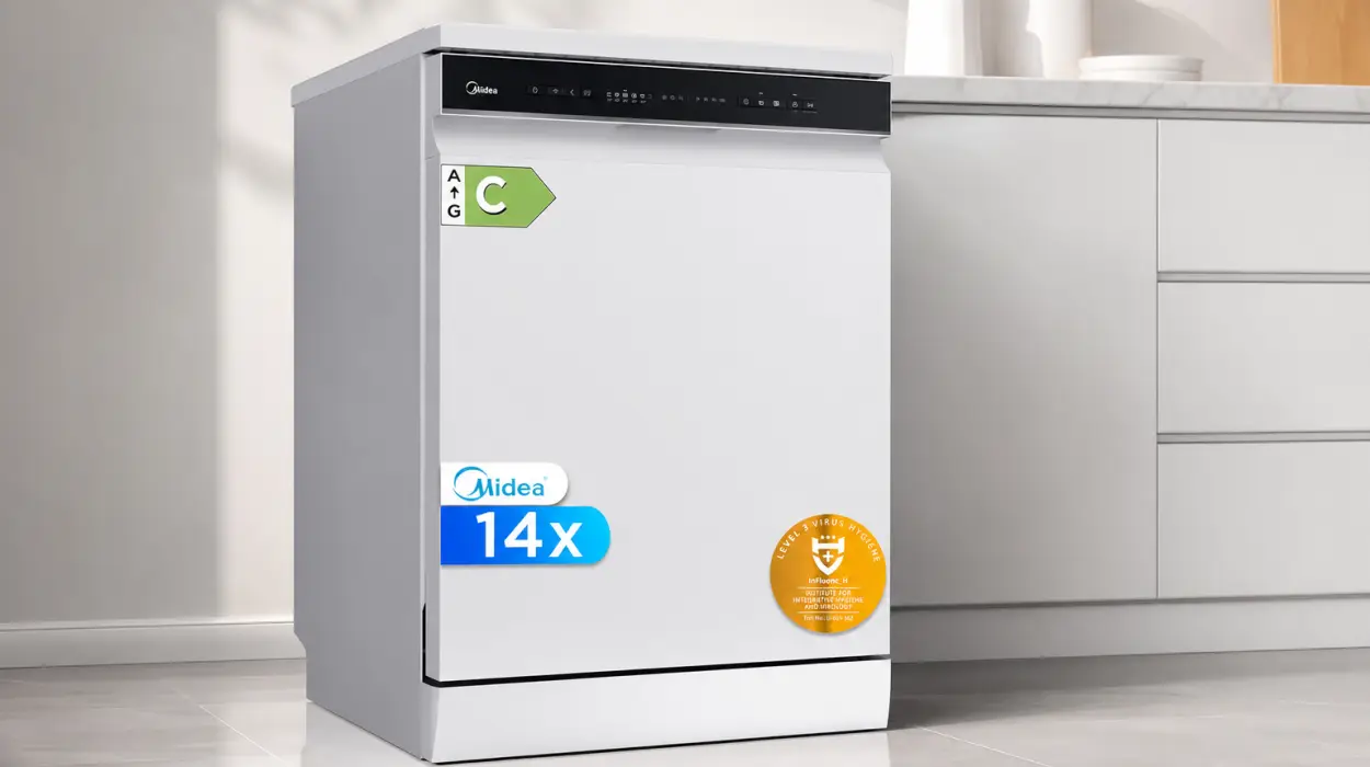 Lavavajillas Midea de 60 cm para 14 servicios con 10 programas de lavado