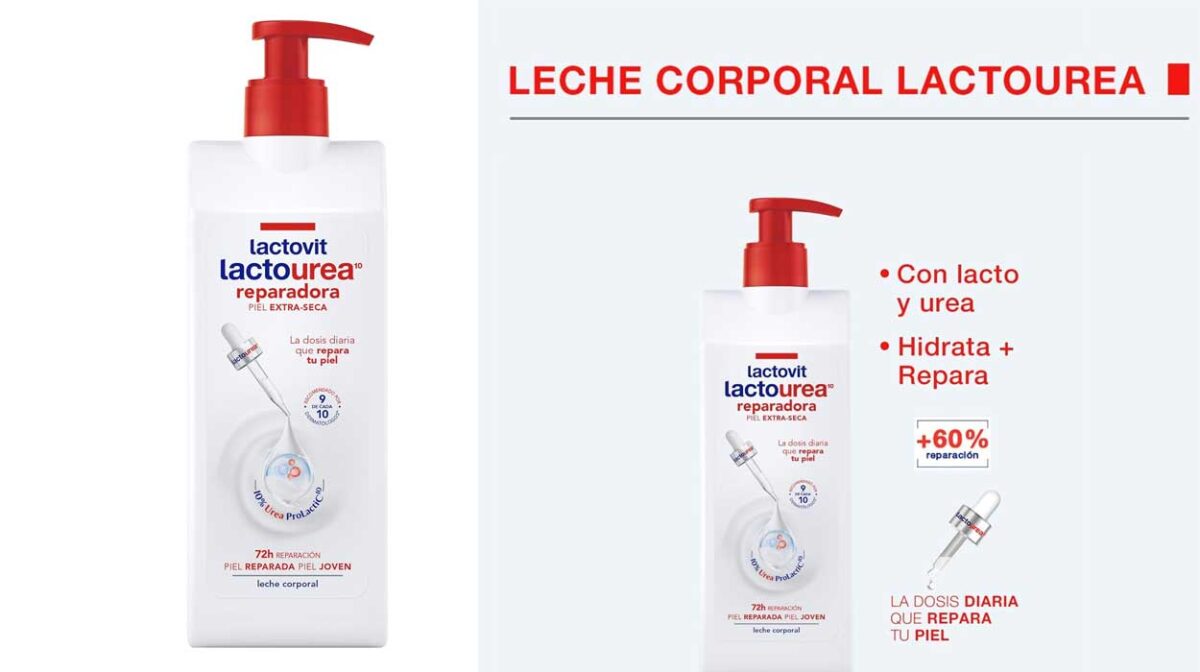 Pack x3 Leche corporal Lactovit Lactourea Reparadora de 800 ml