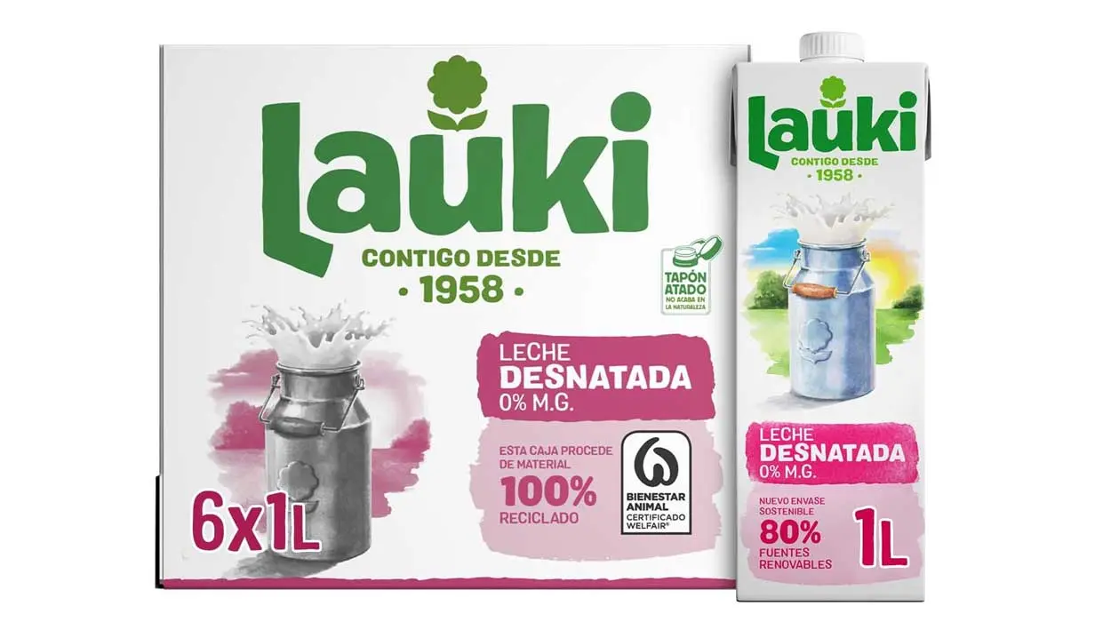 Leche desnatada Lauki barata