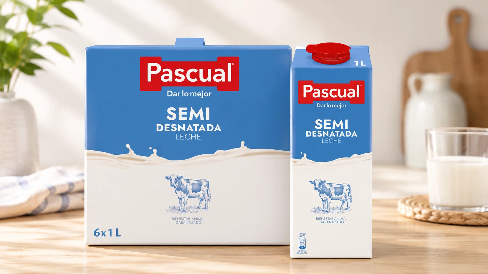 Leche Pascual semidesnatada de 1L