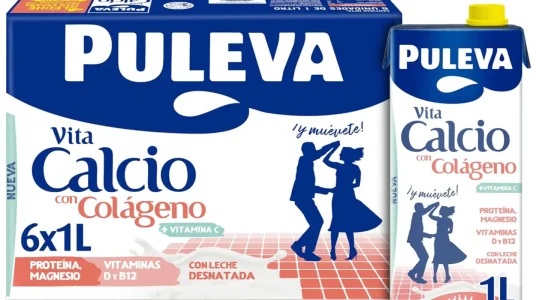 Leche desnatada con colágeno y vitaminas Puleva Vita Calcio, pack de 6x1L
