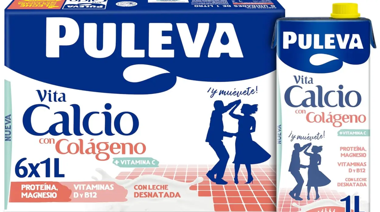 Pack x6 Leche desnatada Puleva Vita Calcio con colágeno y vitaminas de 1L