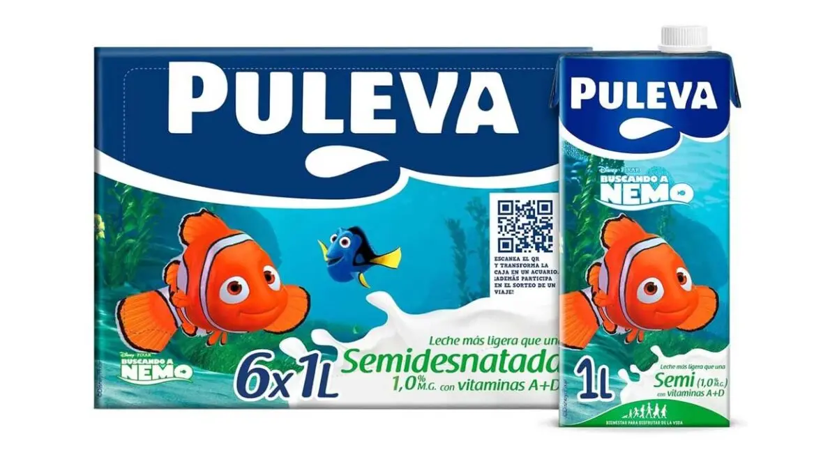 Pack x6 leche Puleva A+D semidesnatada ligera Edición Disney