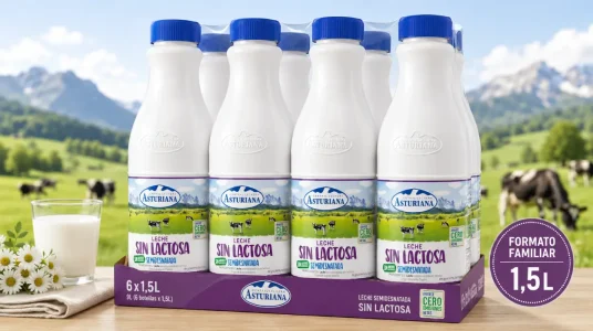 Central Lechera Asturiana Leche Sin Lactosa Semidesnatada en pack de 6 x 1500 ml