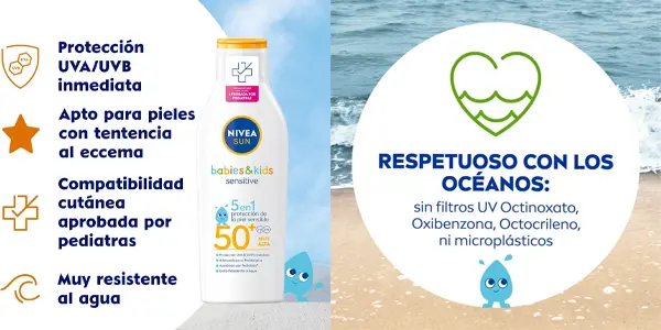 Leche solar NIVEA SUN Babies & Kids Sensitive FP50+