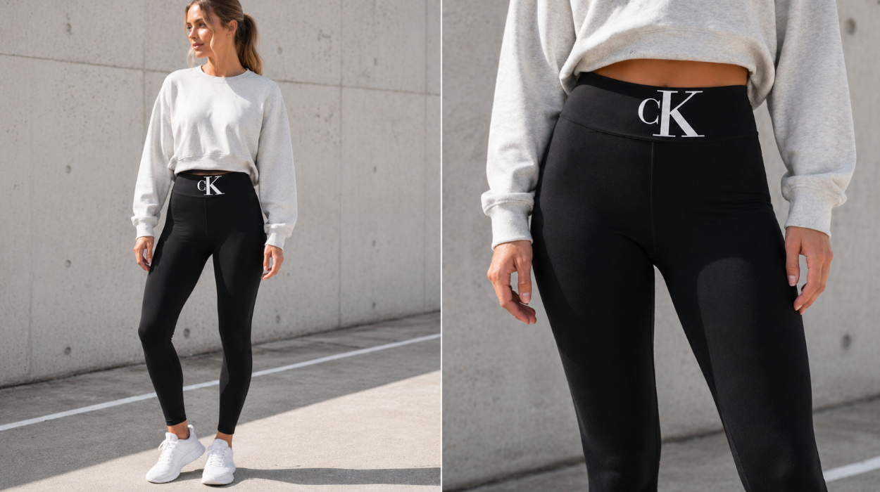 Leggings Calvin Klein High-Waist Monogram para mujer en color negro