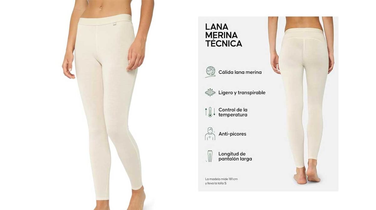 Leggins térmicos Danish Endurance de lana merino para mujer