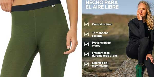 leggins térmicos Danish Endurance lana merino oferta