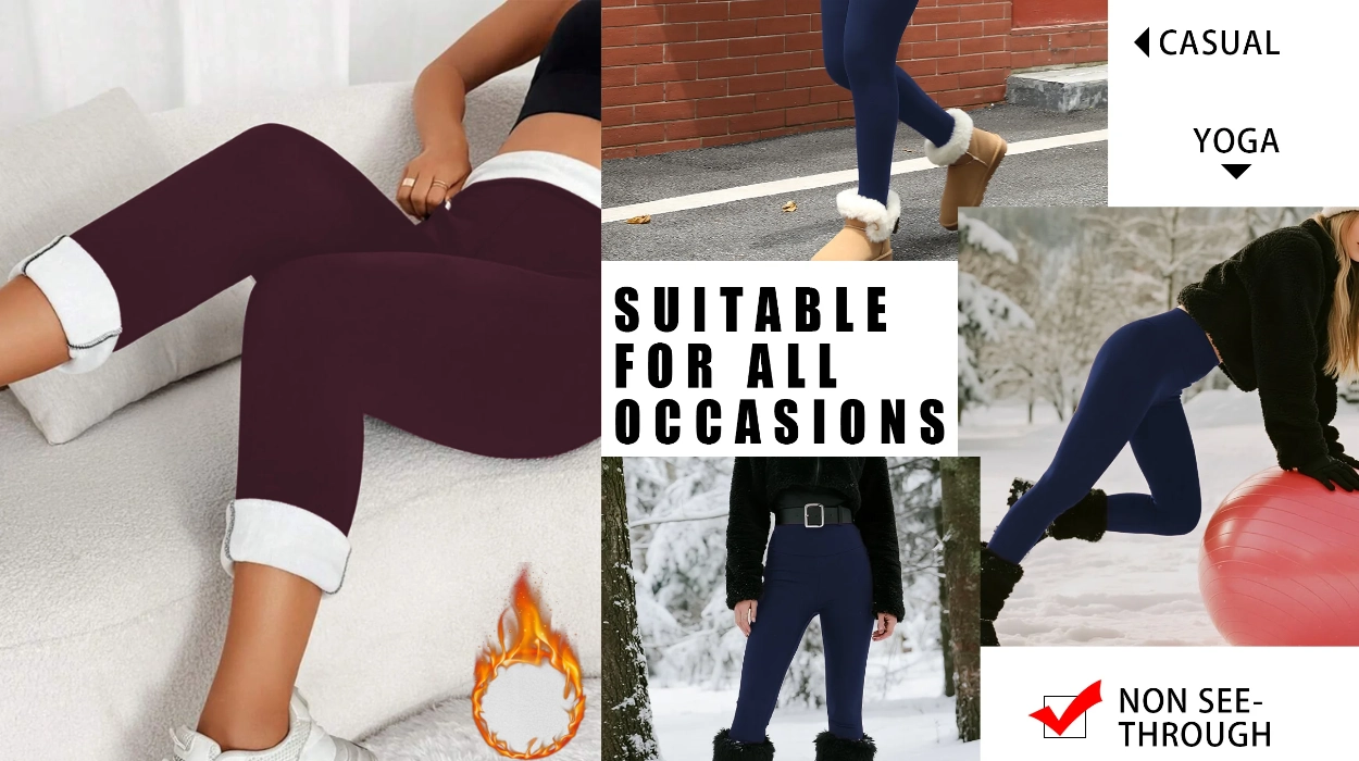 leggins térmicos con forro polar grueso y cintura alta para mujer