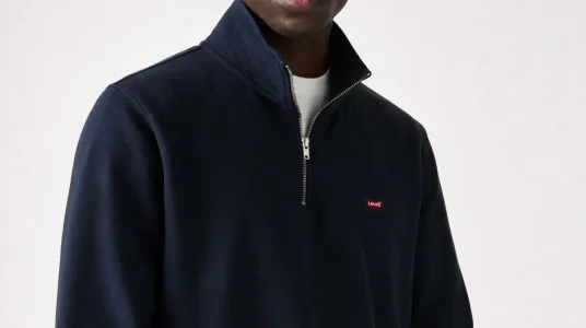 Sudadera Levi's Original de cuello alto con cremallera 1/4 para hombre