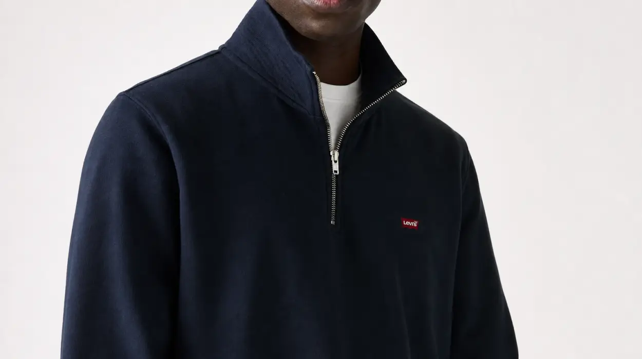 Sudadera Levi's Original de cuello alto con cremallera 1/4 para hombre