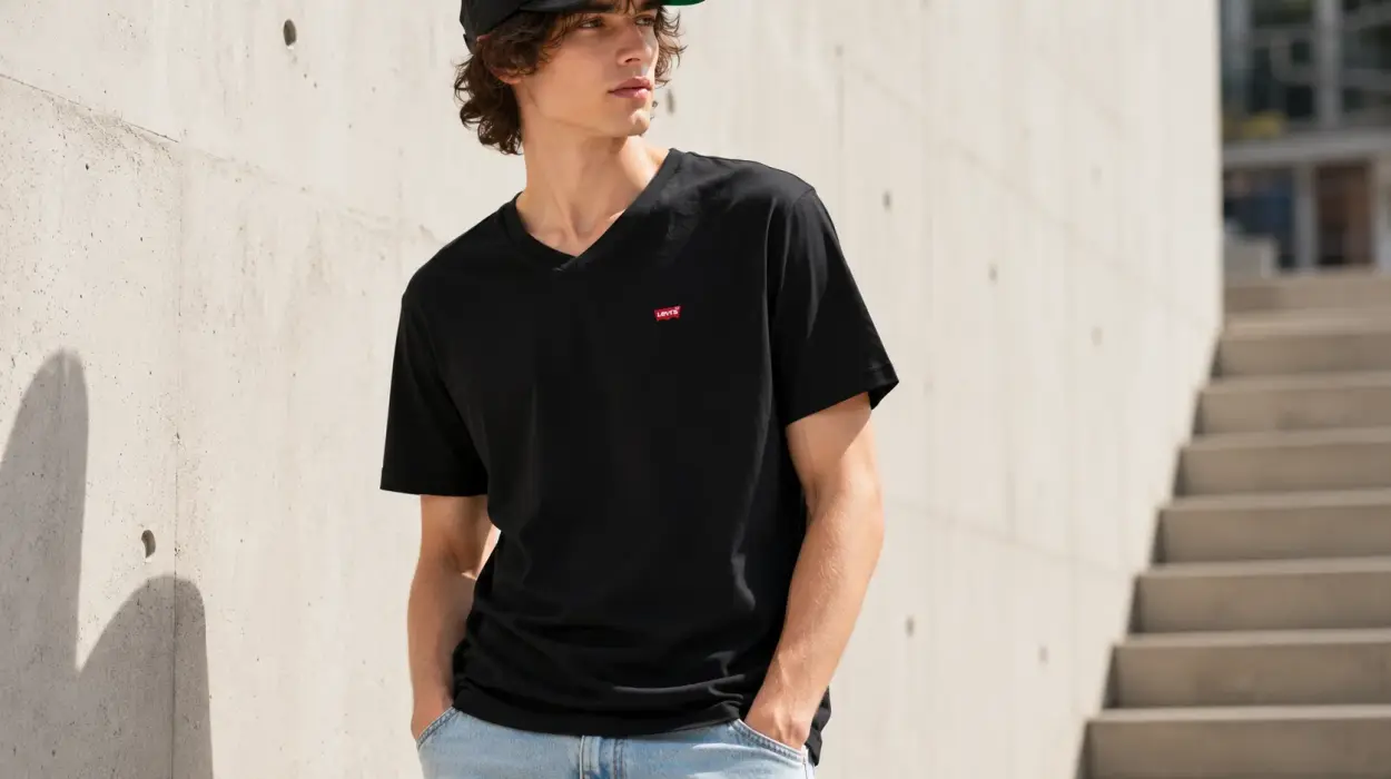 Camiseta de manga corta Levi's Original Housemark V-Neck