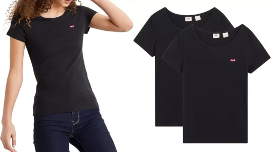 Pack x2 Camisetas Levi's 2pack tee para mujer baratas en Amazon