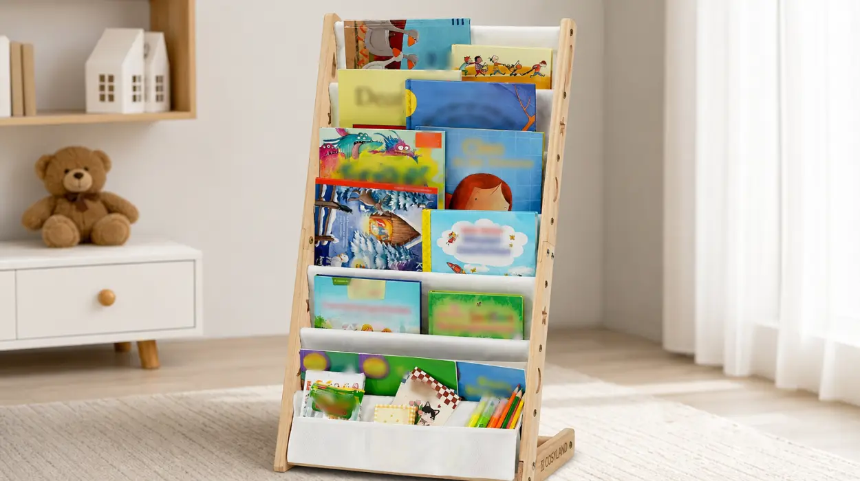 Librería infantil de 7 niveles Cosyland, ideal para dormitorios y salas de juego