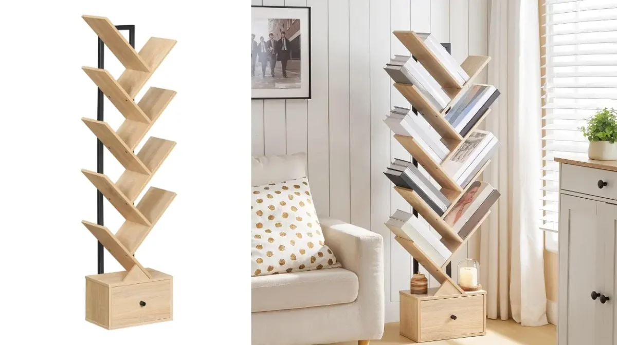 Ordena con estilo: Librería Hoobro en forma de árbol, 9 niveles y diseño vintage