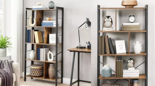 Librería estantería Vasagle de 5 niveles con barras en X
