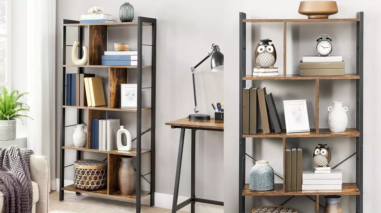 Librería estantería Vasagle de 5 niveles con barras en X