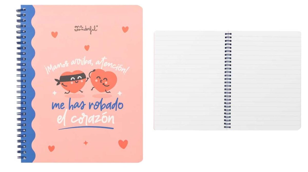 Libreta A5 Mr. Wonderful "¡Manos arriba, atención! Me has robado el corazón"