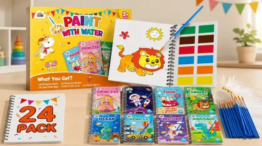 Libros de colorear con agua ZMLM, set de 24 para niños de 3 a 9 años